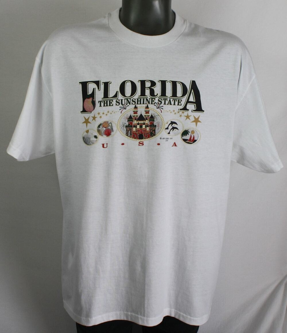 Vintage 1995 Florida Sunshine State T Shirt Mens XL Hanes 50/50 USA